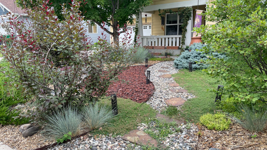 Beautiful garden in a bozeman neighborhood